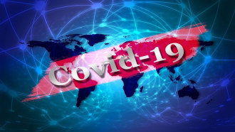 covid19 over world map