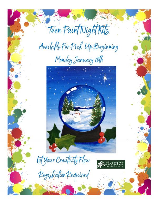 Teen Paint Night Kits - Available for pickup beginning Monday, January 18th