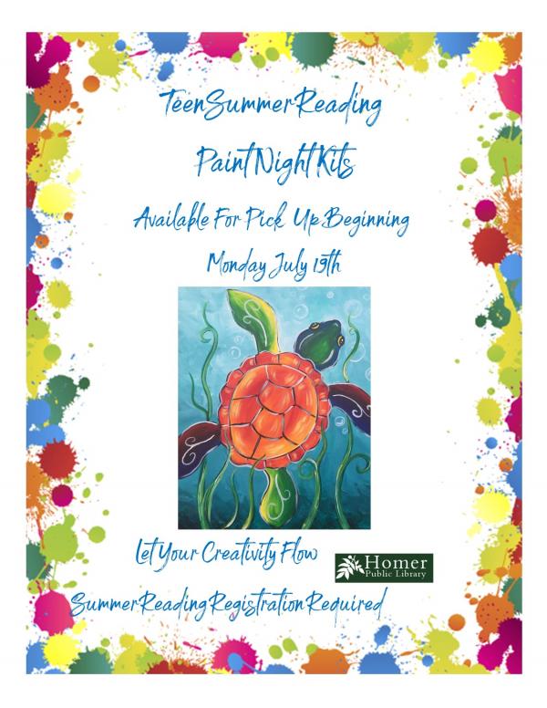 Teen Summer Reading - Paint Kit, Sea Turtle - Available for pickup beginning Monday, July 19th