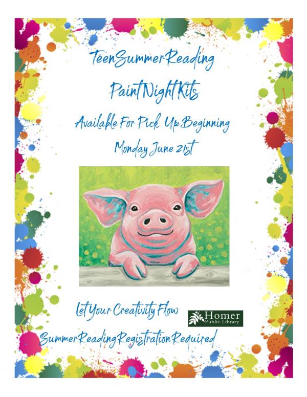 Teen Summer Reading - Paint Kit, Pig - Available for pickup beginning Monday, June 21st