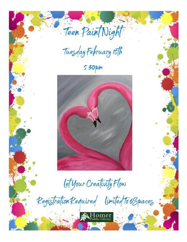 Teen Paint Night - Tuesday, February 15th at 5:30pm, Registration Required