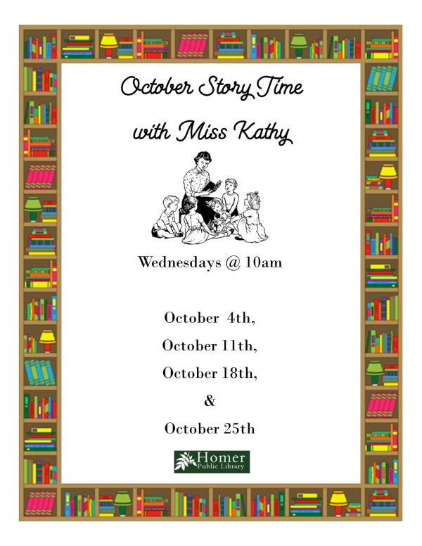 October Story Time with Miss Kathy - Wednesdays at 10:00am