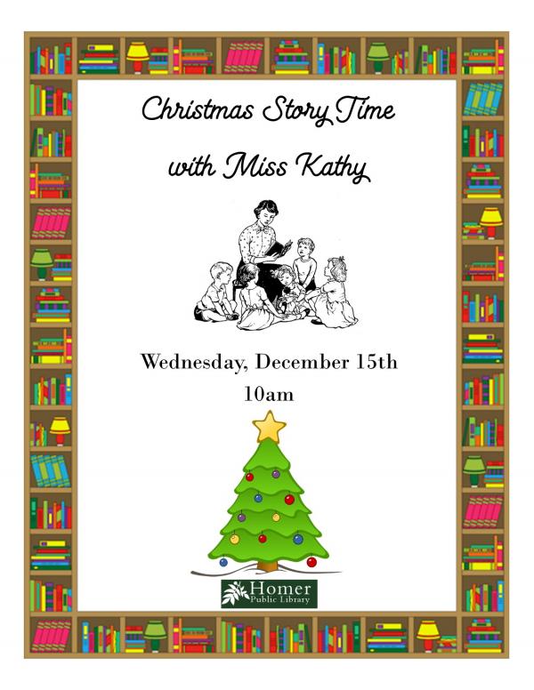 Christmas Storytime with Miss Kathy, Wednesday, December 15th at 10am