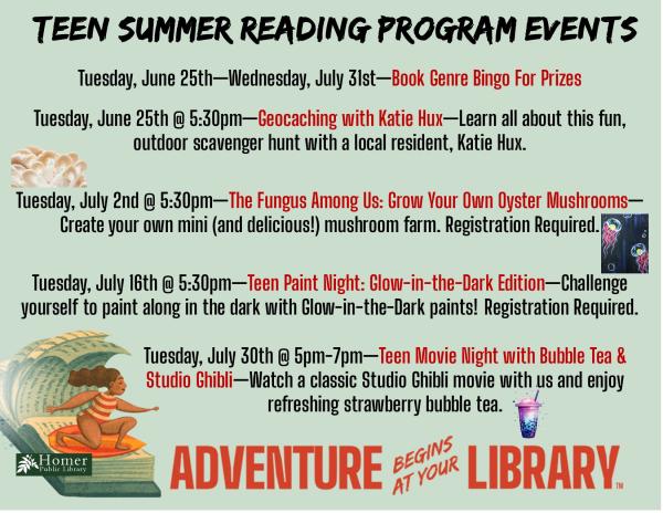 Teen Summer Reading 2024 - Teen Movie Night with Bubble Tea & Studio Ghibli - Tuesday, July 30th from 5pm-7pm - Watch a classic Studio Ghibli movie with us and enjoy refreshing strawberry bubble tea.